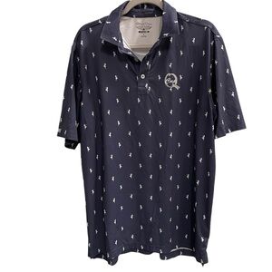 STRAIGHT DOWN Performance Polo Golf Shirt Navy Blue Size Large